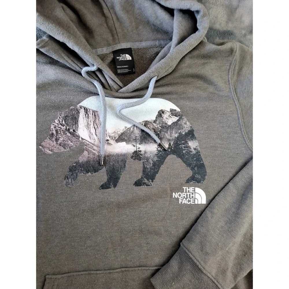 The North Face Mens Gray Bear Mountain Graphic Hoodie Sweatshirt Size‎ S